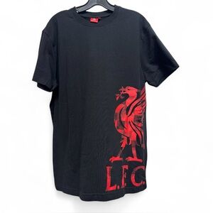Liverpool FC Men's L.F.C. Black Tee with Red Graphic Large